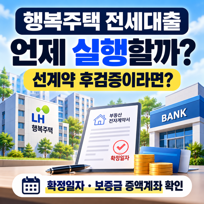 행복주택 전세대출 실행 순서｜선계약 후검증·전자계약·확정일자·보증금 증액