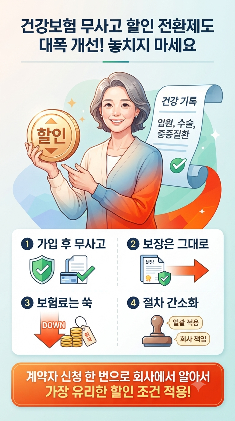 건강보험 무사고 전환제도, 이제 ‘전환하고 싶어요’ 한마디면 보험료 할인
