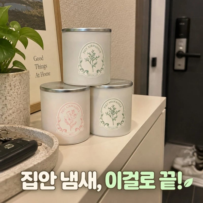 피에브 에어워셔 고체 탈취제 피톤치드 화장실 옷장 실내 냄새제거 꿀템