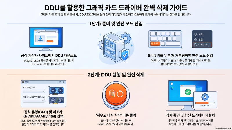 그래픽카드 드라이버 완벽 삭제 및 재설치 방법 (DDU 안전모드)