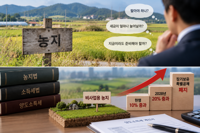 비자경 농지 양도세. 28년부터 얼마나 오르나요?