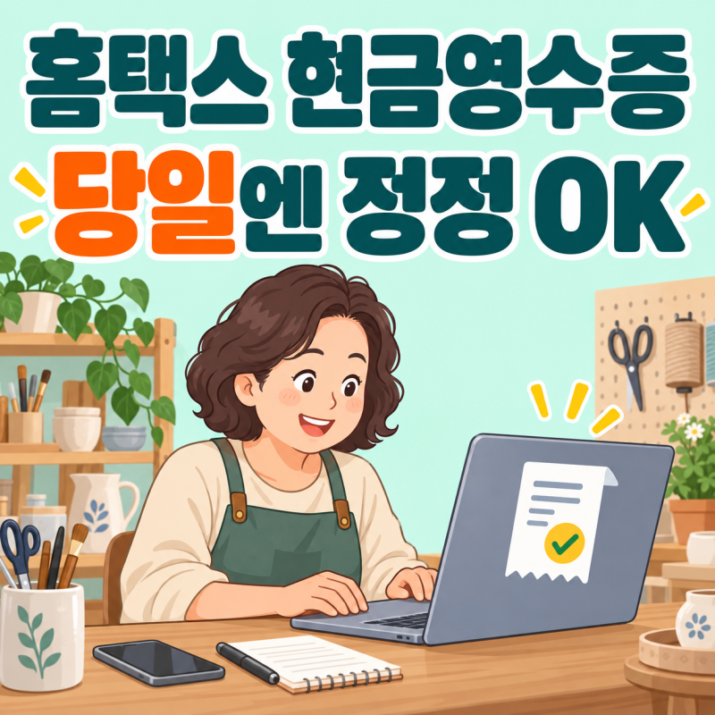 홈택스 현금영수증 발급, 당일엔 정정돼요