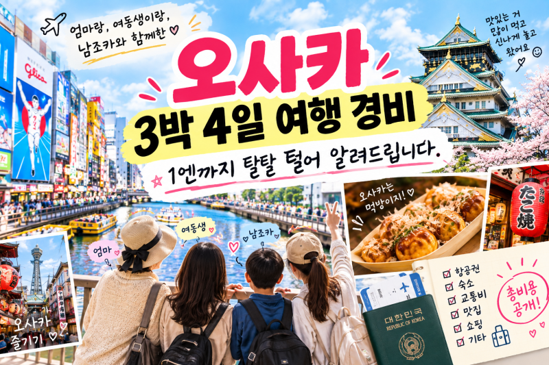 [오사카여행]항공,숙박,쇼핑 등 3박 4일 여행 경비 총정리! 뭐니뭐니해도 머니죠. 1탄.