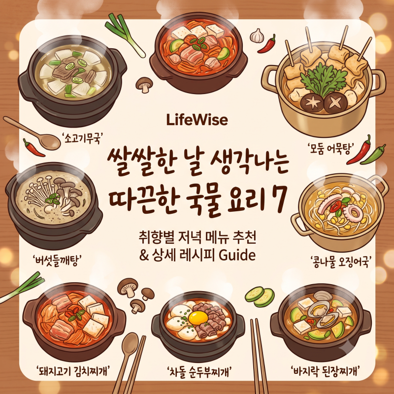 쌀쌀한 날 저녁 고민 끝! 소고기무국부터 어묵탕·들깨탕까지 따끈한 국물 요리 7가지