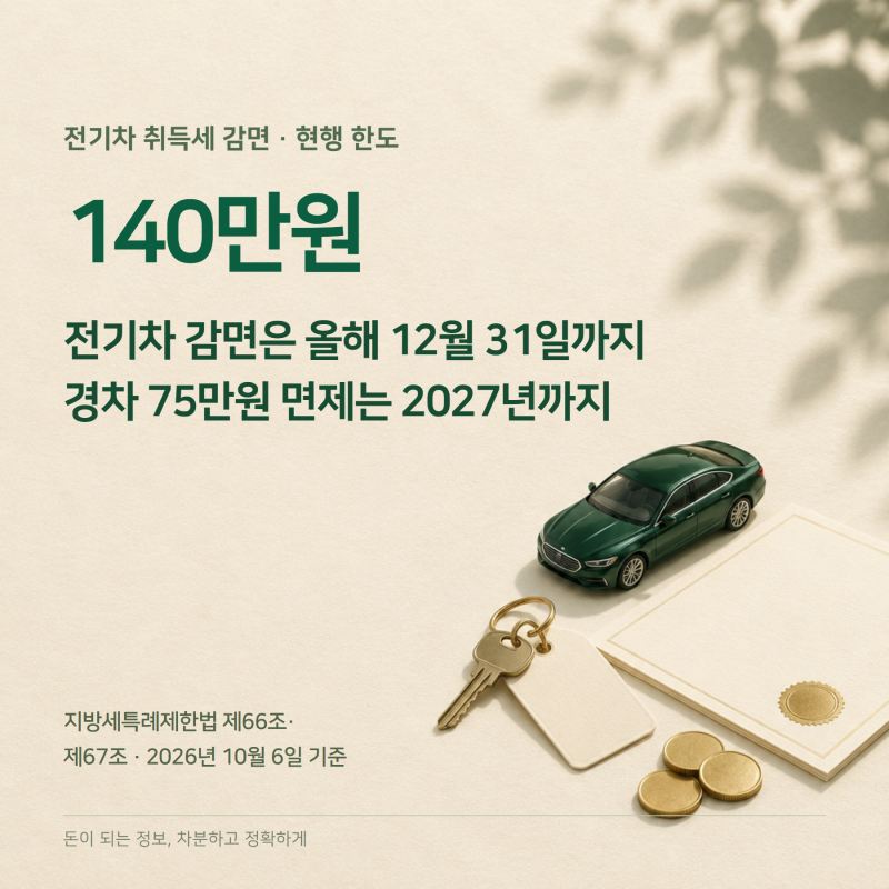 전기차 취득세 140만원 감면은 올해까지, 경차는 75만원 면제 — 자동차 취득세 계산기·취득....