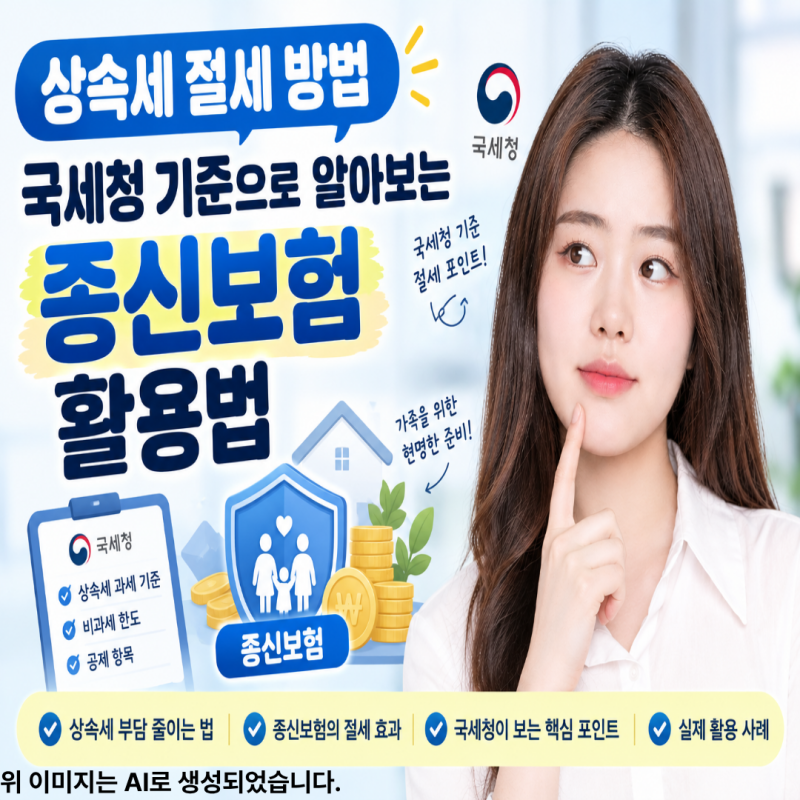 상속세 절세 방법 국세청 기준으로 알아보는 종신보험 활용법