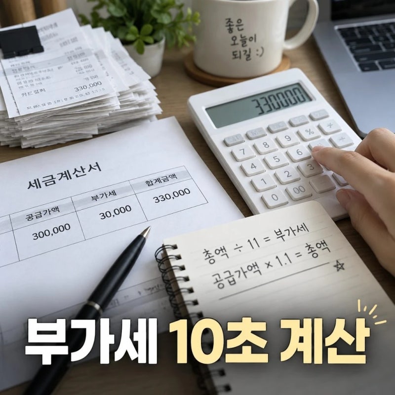 부가세계산기 없이 10초 만에 계산하는 법 공급가액 부가세 총정리