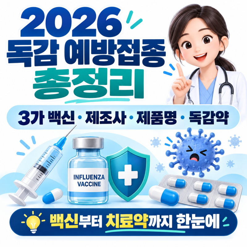 2026 독감 예방접종 총정리! 3가 백신·제조사·제품명·타미플루 등 독감약 비교
