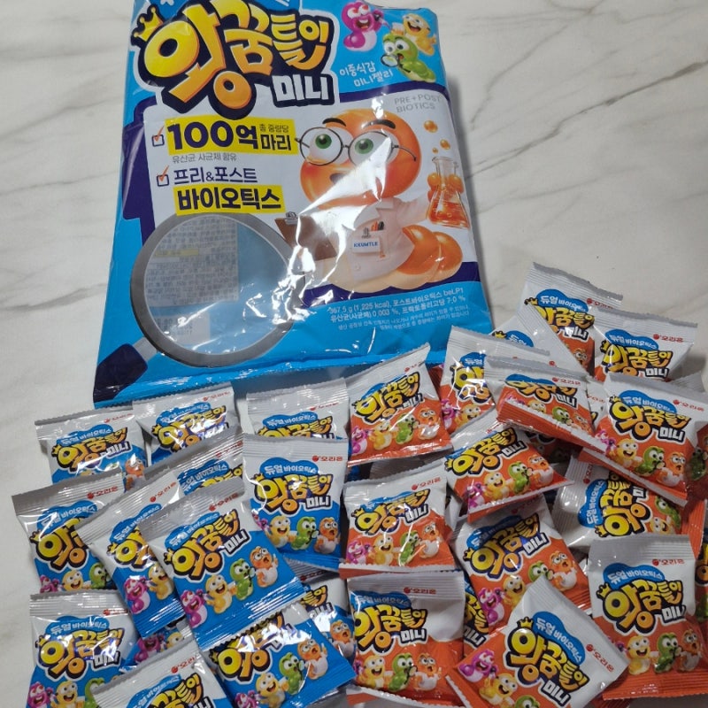 꿈틀꿈틀 이중식감과 유산균, 둘 다 잡은 오리온 듀얼바이오틱스왕꿈틀이