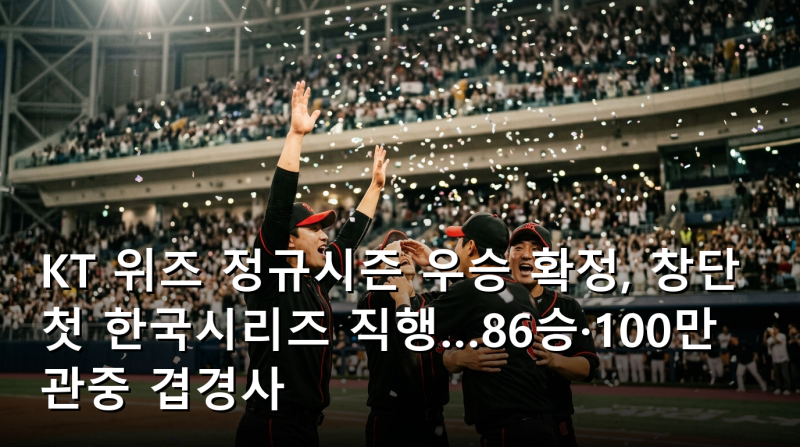 KT 위즈 정규시즌 우승 확정, 창단 첫 한국시리즈 직행…86승·100만 관중 겹경사