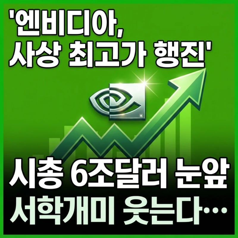 엔비디아 믿은 서학개미 웃는다…사상 최고가 행진, 시총 6조달러 눈앞