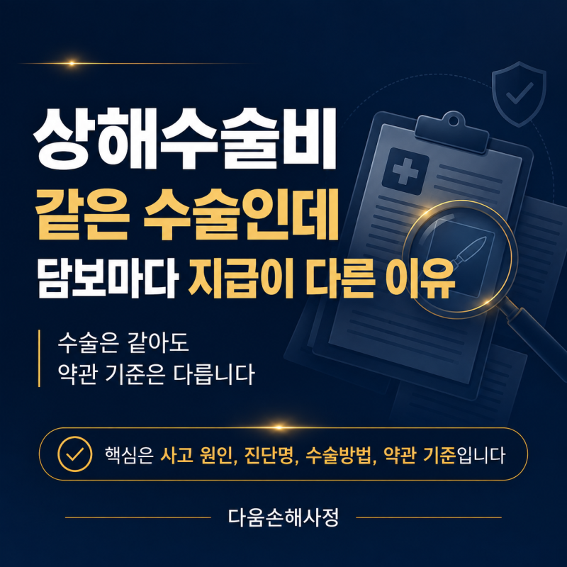 상해수술비, 같은 수술인데 담보마다 지급 여부가 다른 이유