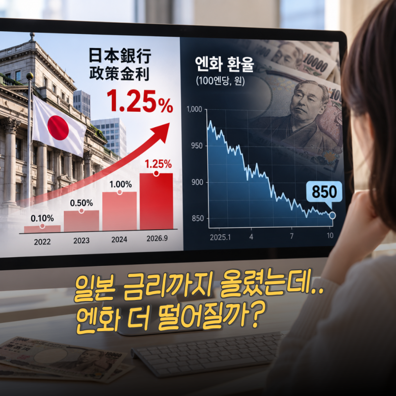 일본 금리 올려봤자 "엔화 환율 850원대" 앞으로 전망 더 떨어질까?