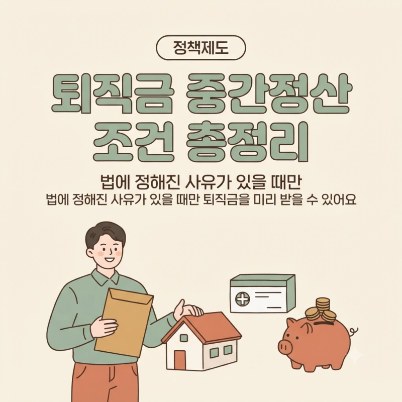 퇴직금 중간정산 조건과 신청 방법 총정리: 주택구입·의료비 사유로 받으려면
