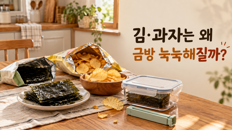 김과 과자는 왜 금방 눅눅해질까? 바삭함을 오래 유지하는 보관법