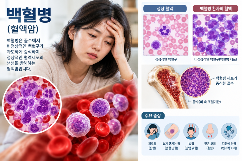 백혈병 초기증상 4가지, 멍·코피·발열 체크부터 (감기와 구별법) ,치료법과 생존율까지