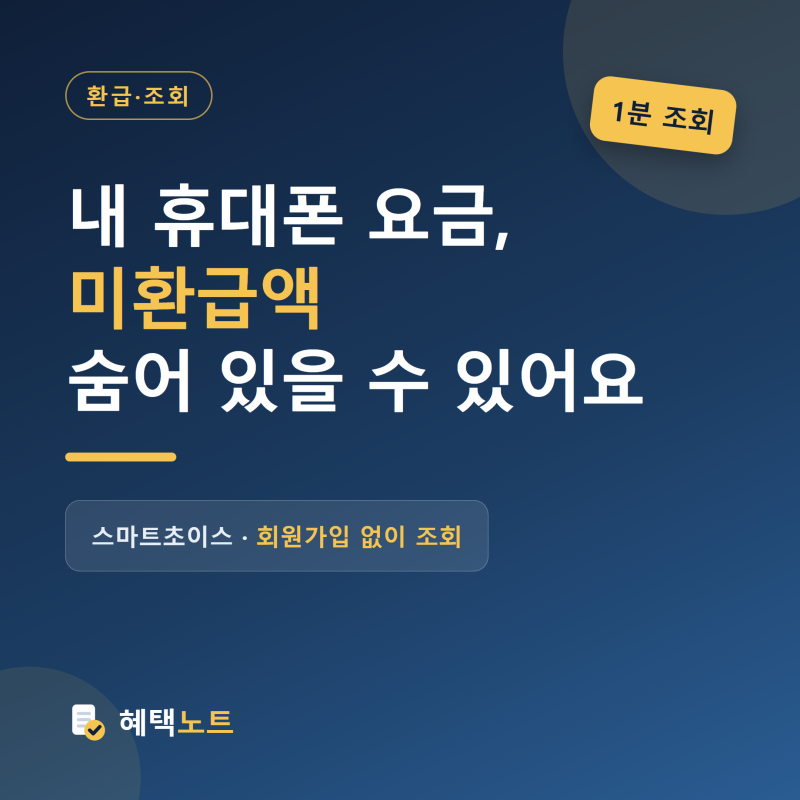 휴대폰·인터넷 요금 미환급액, 스마트초이스로 1분 만에 조회하는 법