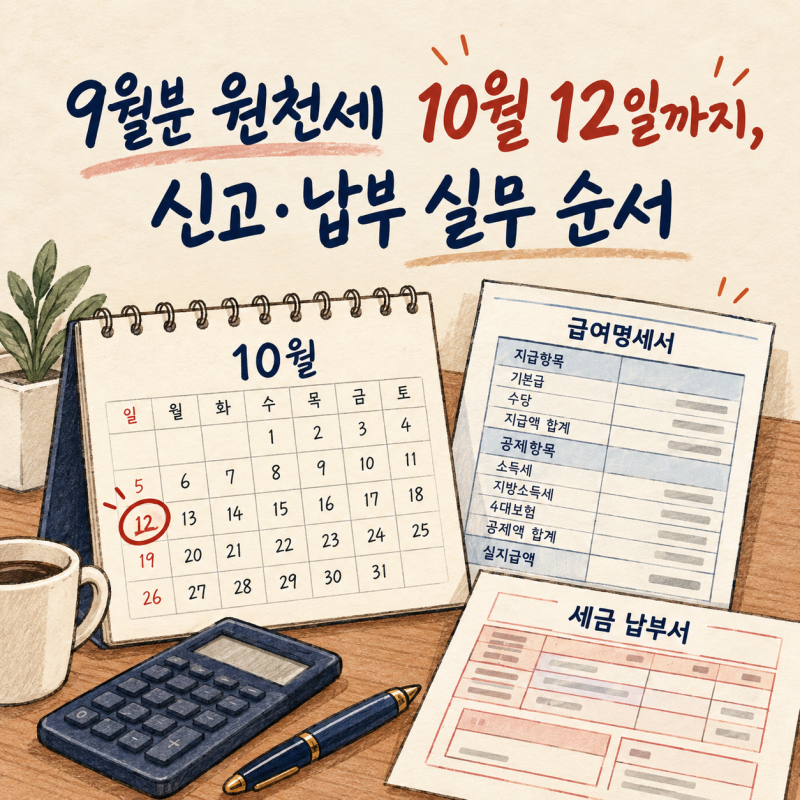 원천징수이행상황신고서 작성과 지방소득세 납부 정리