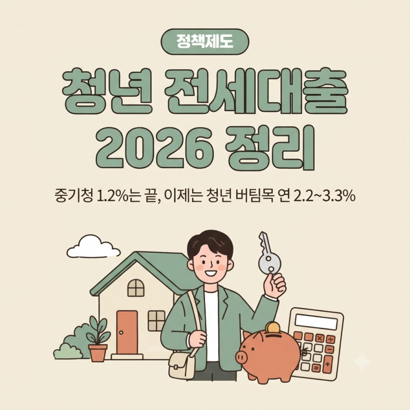 청년 전세대출 2026 정리: 중기청 1.2%는 끝났다, 청년 버팀목 금리·한도 비교