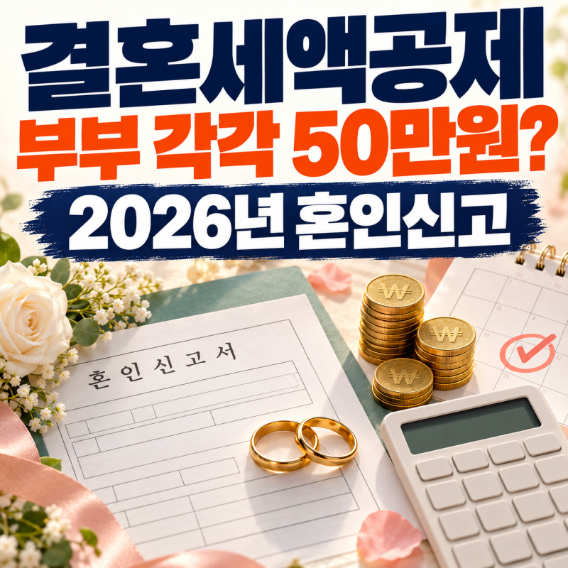 올해 혼인신고했다면 부부 각각 50만 원? 2026 결혼세액공제 놓치지 않는 법