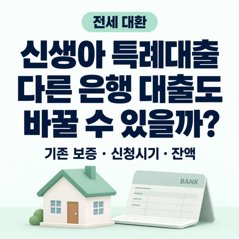 신생아 특례대출 전세 대환, 타행 대출도 바꿀 수 있을까? 신청시기·잔액 확인