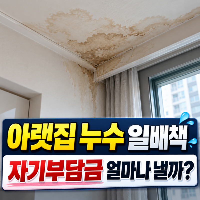 아랫집 누수 일배책으로 처리할 때 자기부담금은 얼마나 내야 할까?