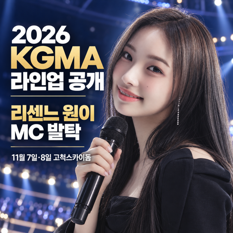 2026 KGMA 코리아그랜드뮤직어워즈 라인업 공개 리센느 원이 MC 발탁