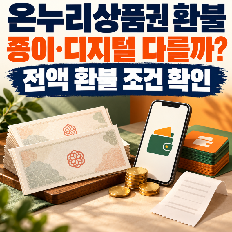 온누리상품권을 잘못 샀다면 전액 환불될까? 종류별로 먼저 확인할 조건ㅤ