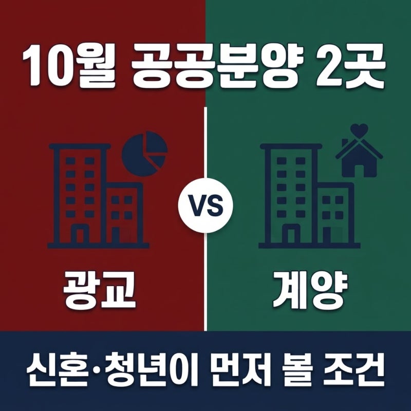 10월 공공분양 광교·계양, 신혼부부·청년이 먼저 볼 조건