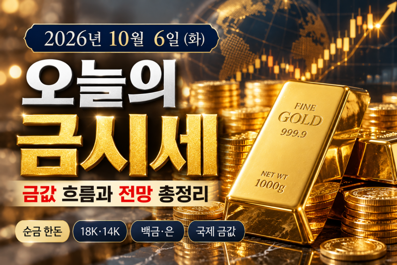 2026년 10월 6일 오늘의 금시세 금값, 순금 한돈 가격과 국제 금값 전망