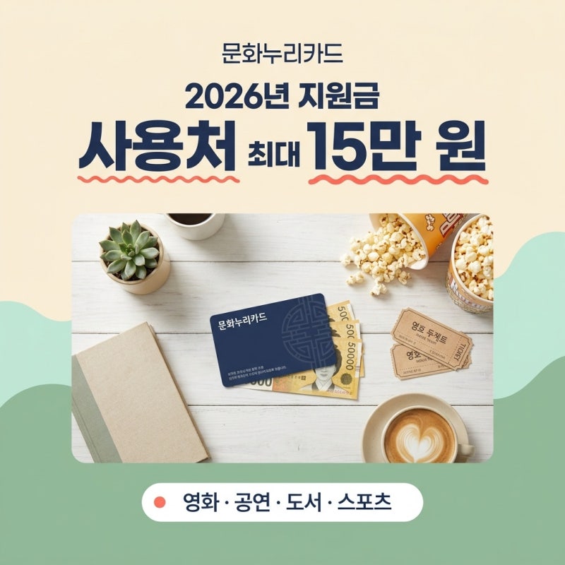문화누리카드 사용처 확인방법 2026년 지원금 15만원 및 가맹점 조회 정리