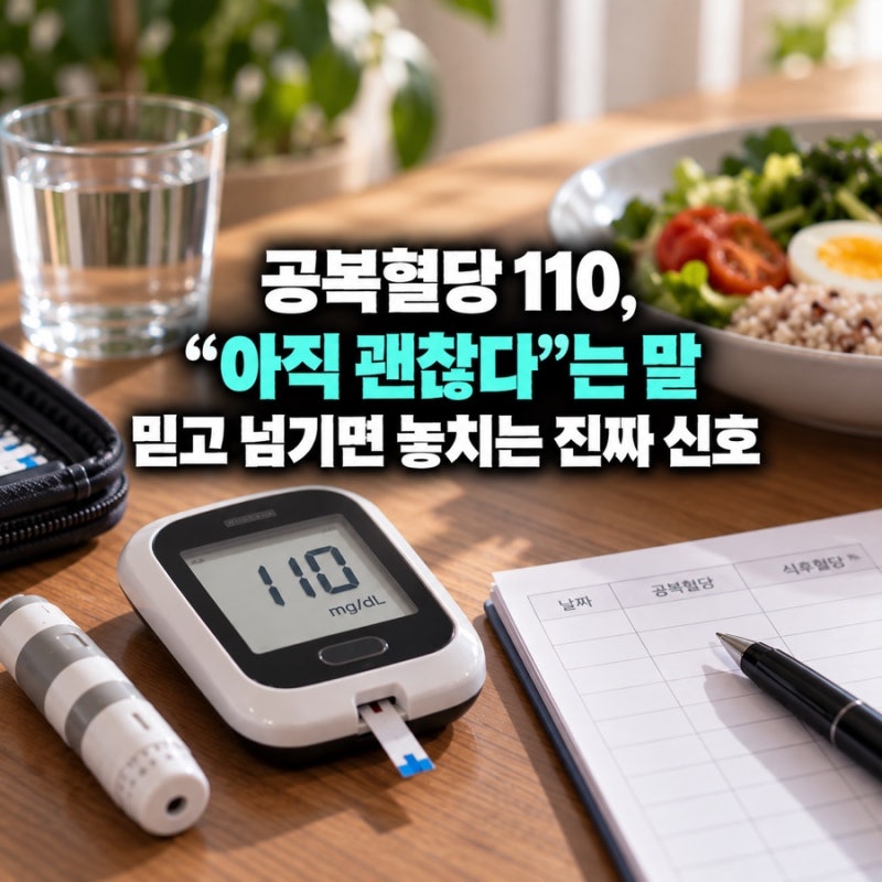 공복혈당 110, "아직 괜찮다"는 말 믿고 넘기면 놓치는 진짜 신호