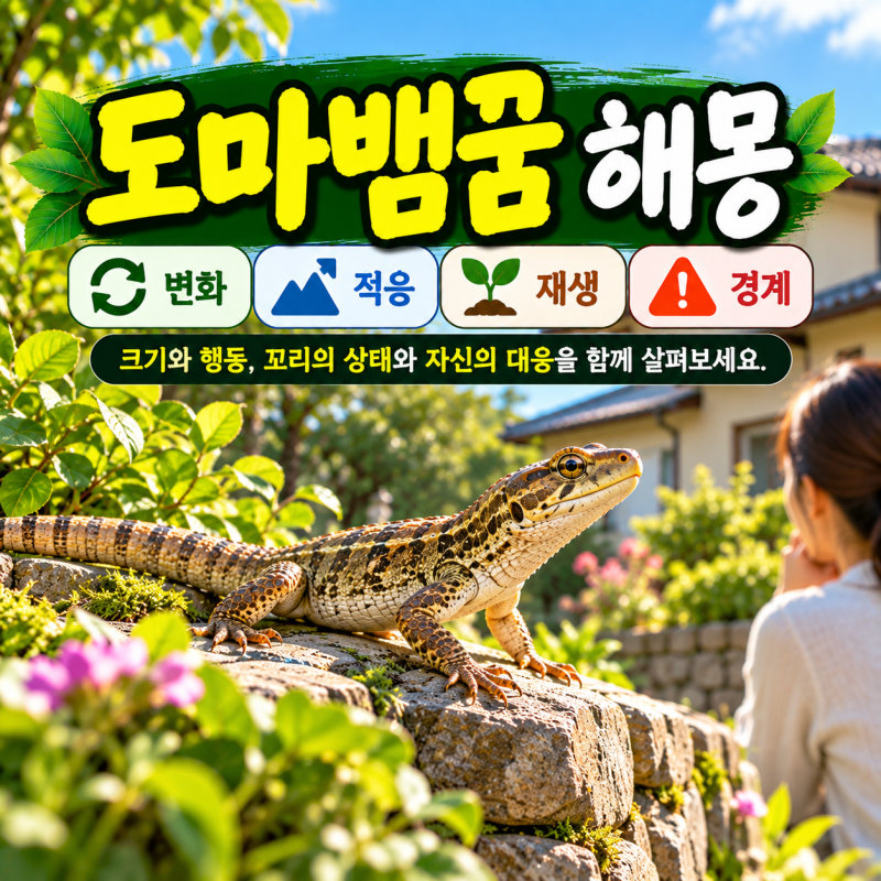 도마뱀꿈 해몽, 큰 도마뱀과 도마뱀을 잡는 꿈의 의미
