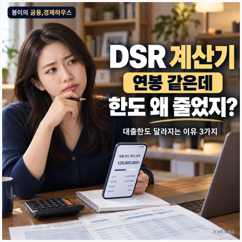 DSR 계산기, 연봉은 같은데 대출한도가 줄어든 이유 3가지