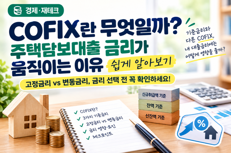 COFIX란 무엇일까?｜주택담보대출 금리가 움직이는 이유 쉽게 알아보기