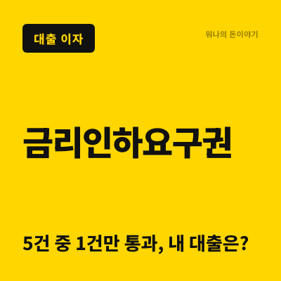 금리인하요구권 5건 중 1건만 통과, 신청 전 놓치기 쉬운 2가지