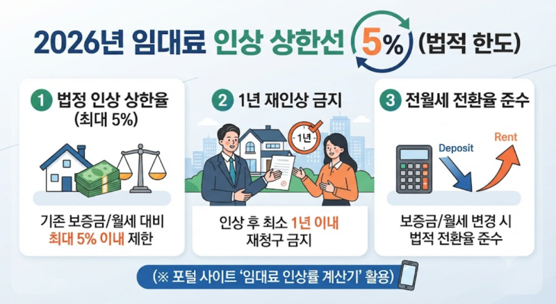 "올해 우리 집 월세 얼마까지 오를까?" 2026년 임대료 상한선 계산법부터 인상 청구 자격 조건 ....