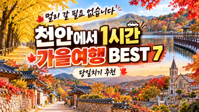 천안에서 1시간 이내 가을 당일치기 여행지 7곳. 멀리 갈 필요 없습니다