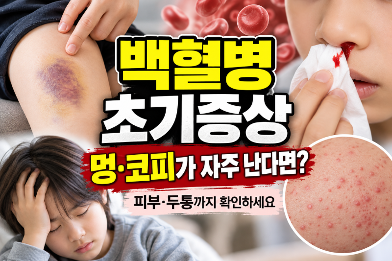 백혈병 초기증상은? 멍·코피·피부 변화·두통까지 알아보니
