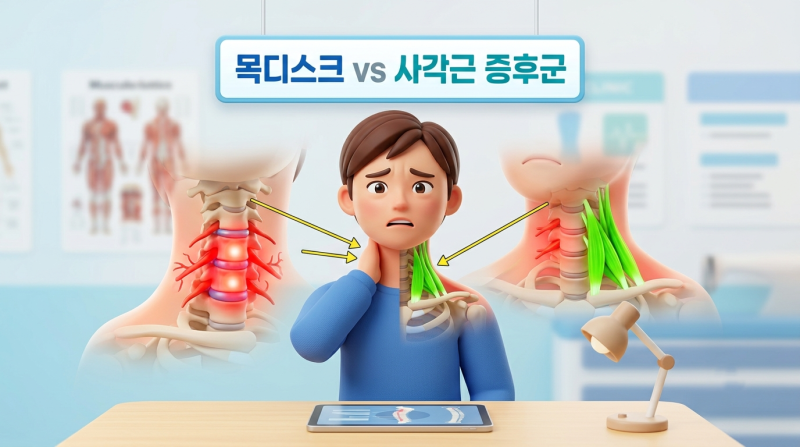 목 통증과 손 저림이 동시에? '목디스크 vs 사각근 증후군' 자가 진단 구분법