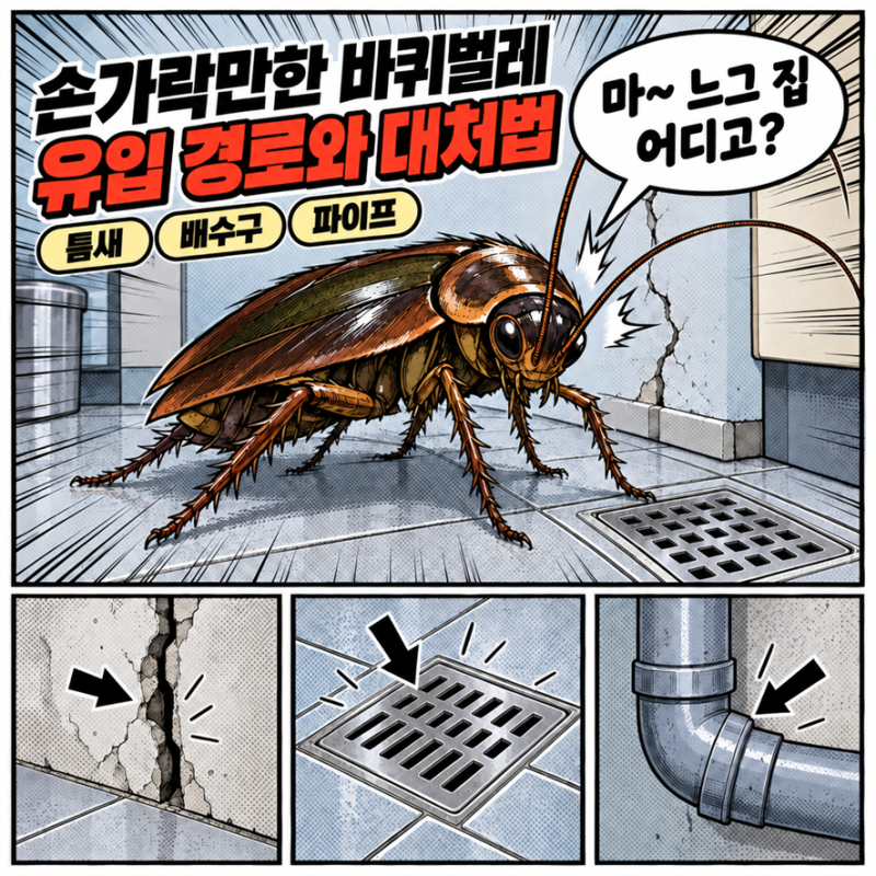 손가락만 한 바퀴벌레 유입 경로와 대처법