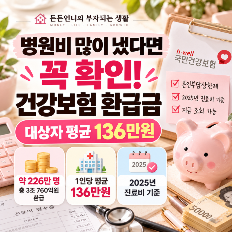 병원비 많이 냈다면 꼭 확인｜건강보험 환급금 대상자 평균 136만원