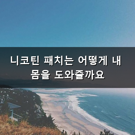 니코틴 패치 붙이면 금연에 정말 도움이 될까 궁금하시죠 니코틴 패치 사용법과 주의사항
