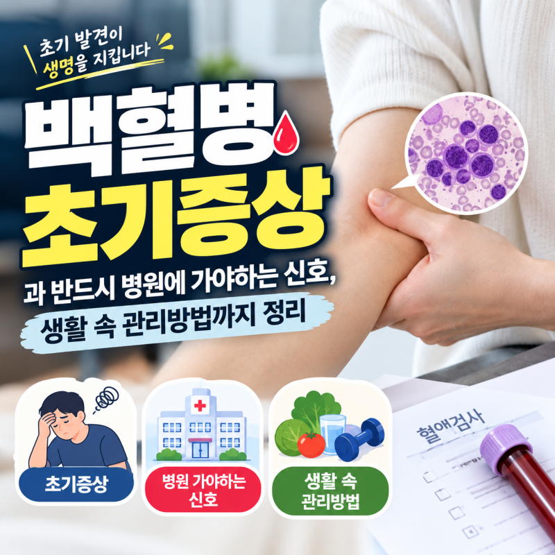 백혈병 초기증상과 반드시 병원에 가야하는 신호, 생활 속 관리방법까지 정리