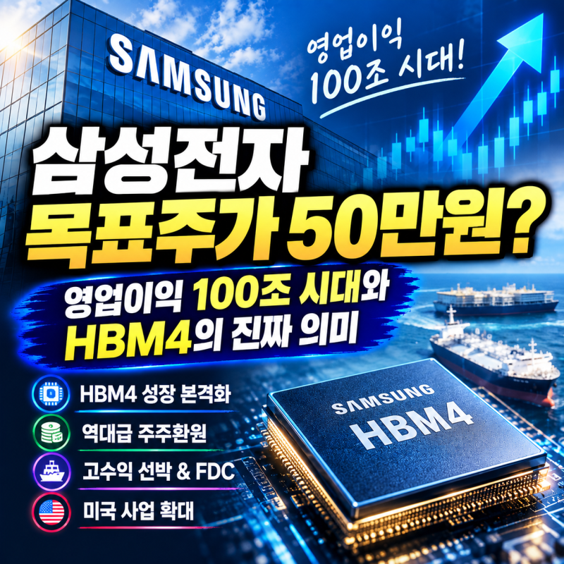 삼성전자 목표주가 50만원? 영업이익 100조 시대와 HBM4의 진짜 의미