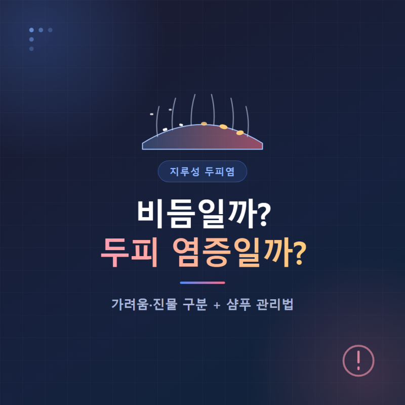 지루성 두피염 비듬과 다른 점, 가려움·진물 구분과 샴푸 관리법