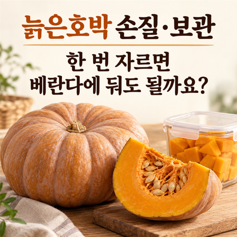 늙은호박 손질·보관, 한 번 자르면 베란다에 둬도 될까요?