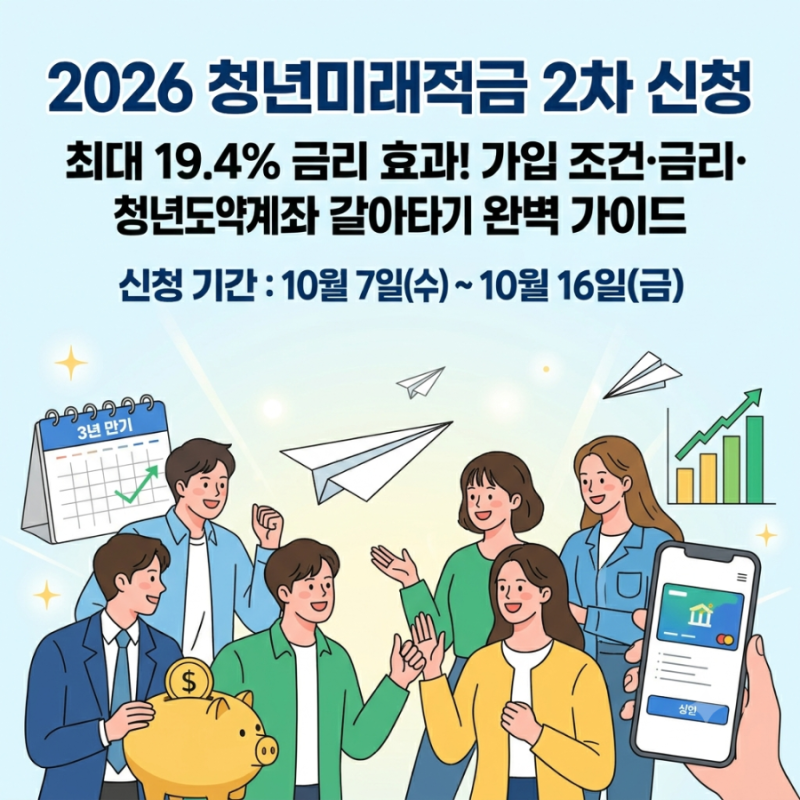 연 최대 19.4% 효과? 청년미래적금 2차 가입 기간, 자격 요건, 홀짝제 신청 방법 A to Z