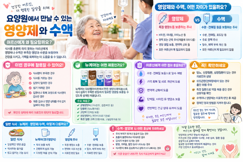 요양원에서 영양제나 수액을 맞을 수 있을까?