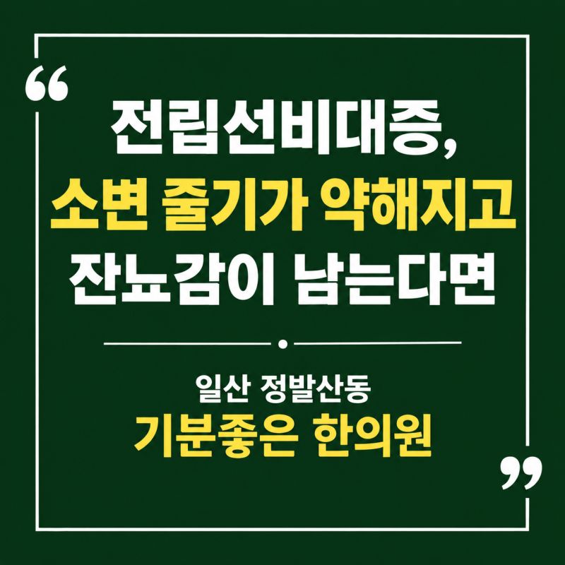 일산 전립선비대증 한의원, 소변 줄기가 약해지고 잔뇨감이 남는다면